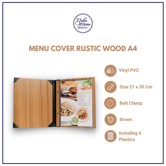

Ready Stock "Buku Menu Restoran Vinyl" - Serat Kayu Hitam