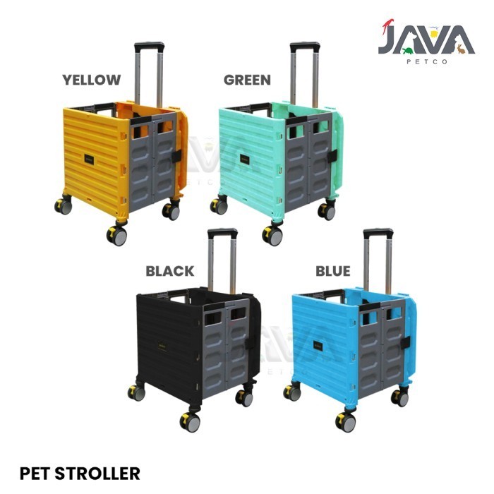 Pet Stroller Troli Lipat Anjing Kucing / Pet Trolley Dog Stroller