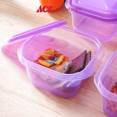 Ace - Kris 1 Ltr Set 5 Pcs Milly Wadah Makanan - Ungu Lavender