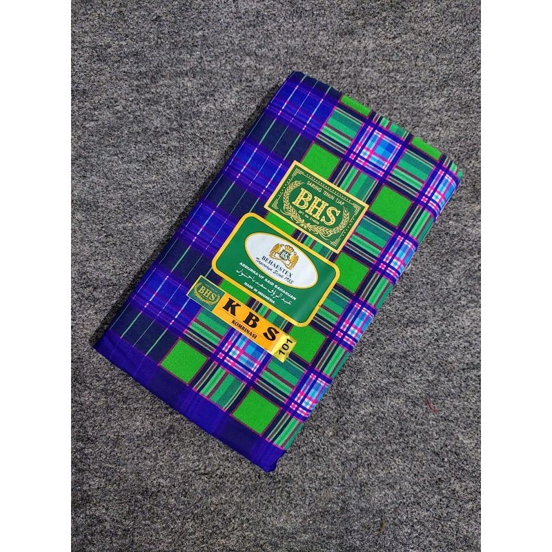 Sarung BHS KBS Gold (Kombinasi) Full Sutera Spunsilk 140 Original Warna Hijau Basis