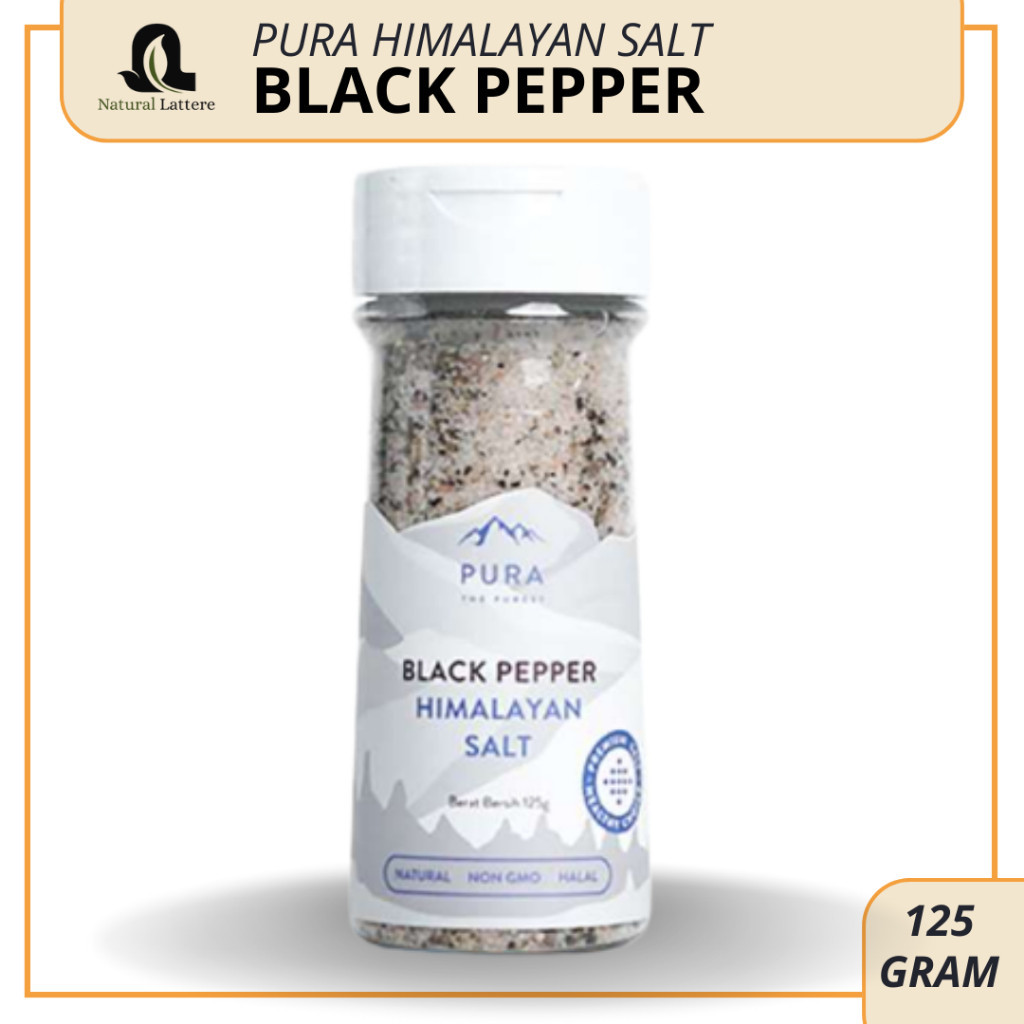 

Pura Black Pepper Himalayan Salt Garam Lada Hitam Himalaya Natural 125 gram