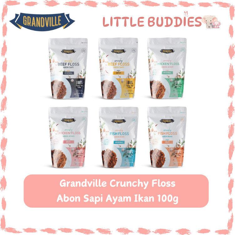 

Grandville Abon Sapi Ayam Beef Chicken Fish Floss (Bisa sebagai MPASI) Crunchy Original Spicy NO MSG