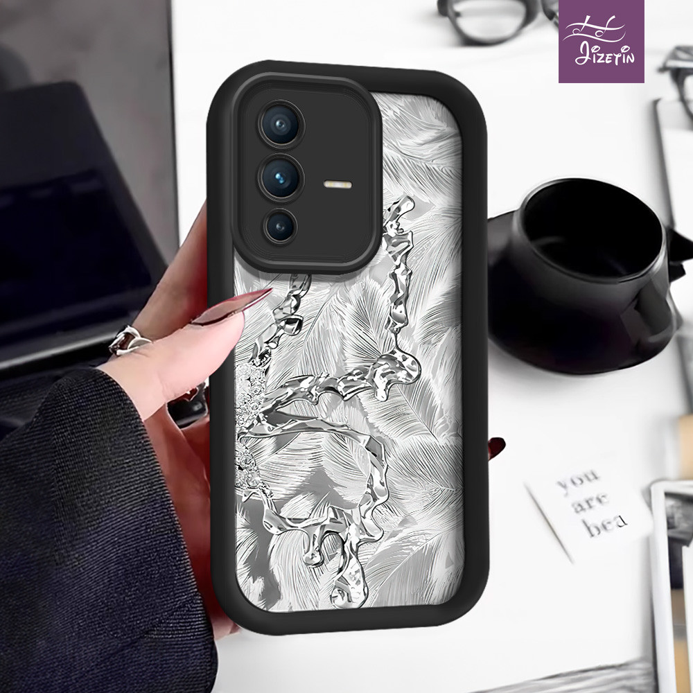 Bulu merkuri casing hp bentuk aneh untuk ph vivo v29,v27e,v27 pro,v27,v25e,v25,v23,v15,s12,z5i,s1,s1