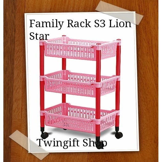 Rak Plastik/Rak Salon Serbaguna, Lion Star Susun 3.(Khusus Gojek).