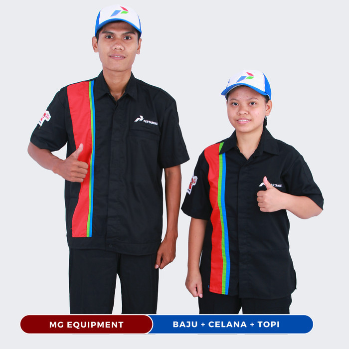 Seragam spbu pertamina operator SPBU Pasti Prima (free Topi)