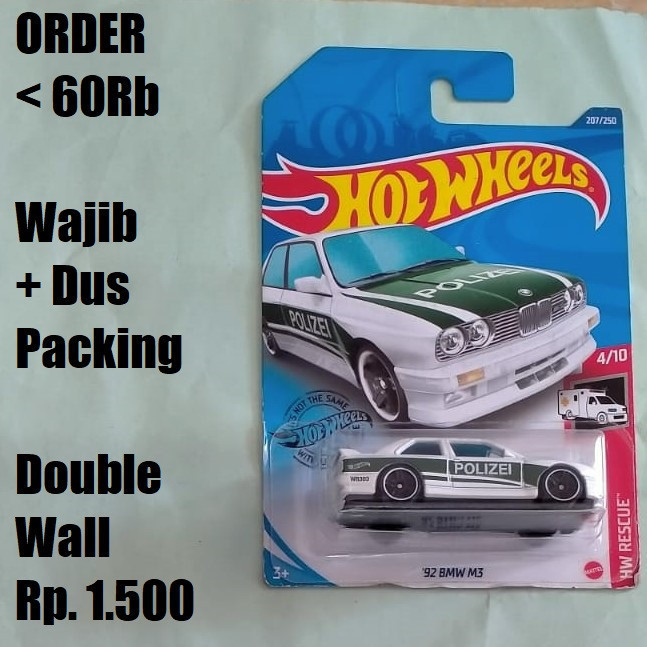 Hot Wheels '92 BMW M3 Putih Polizei (2020)