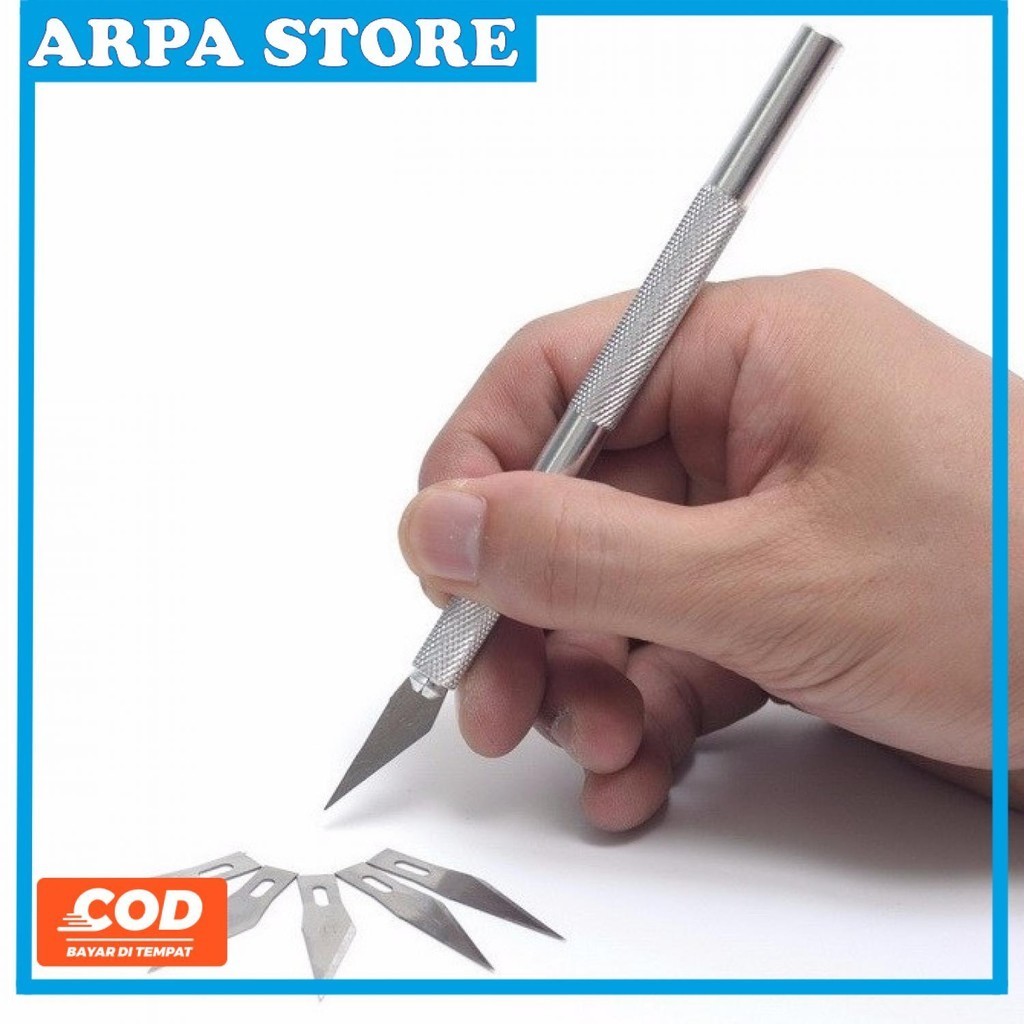 

KNIFEZER Pisau Ukir Seni Hobby Crafting Art Knife Aluminium Handle - WL-9309