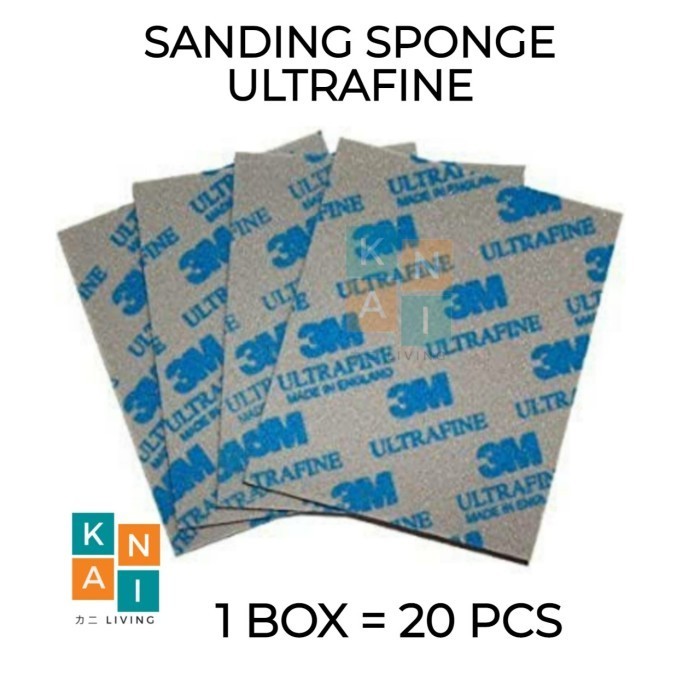 3M Sanding Sponge UltraFine Box 20pcs - 11.5 x 14 cm - Amplas Gundam