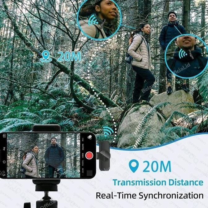 Mic Wireless Clip On Smartphone Microphone Lavalier Vlogger Youtuber