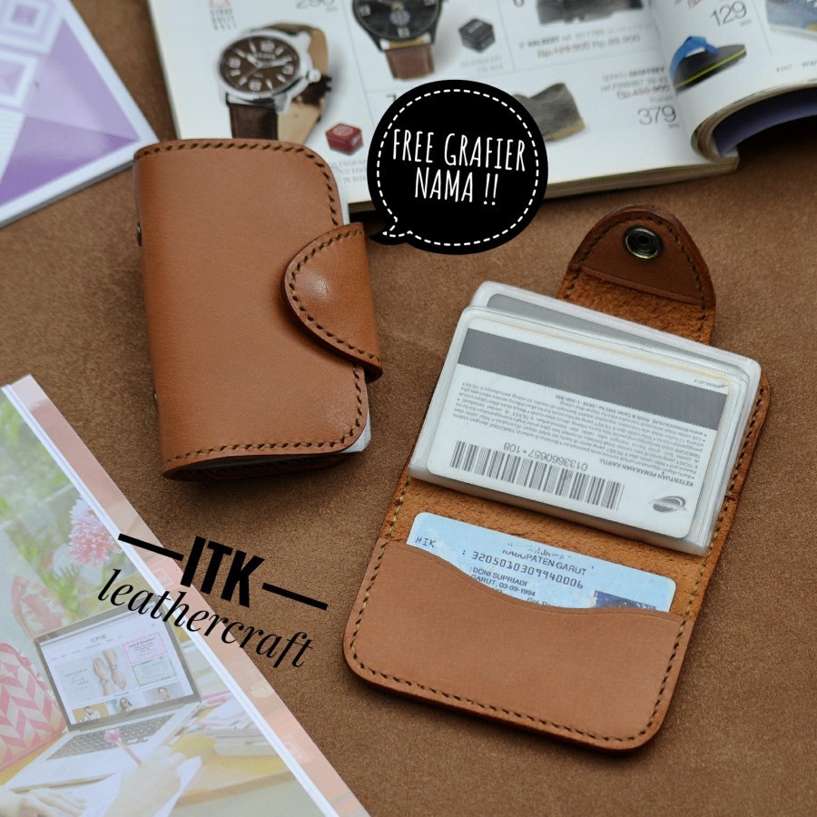 dompet kartu dompet kulit kartu handmade vegtan kulit kerbau