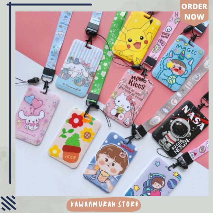 

Name Tag Kantor / Id Card Holder / Lanyard Motif Kartun / Gantungan Id
