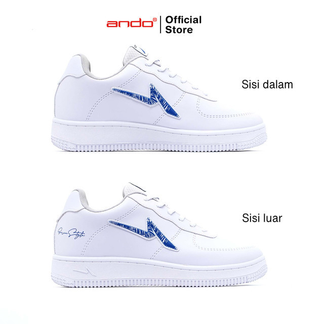 PREMIUM Ando Official Sepatu Sneakers Curtiz Duo Pria Dewasa - Putih/Biru