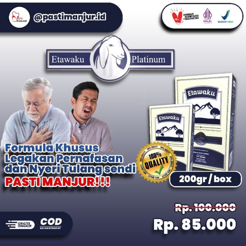 

[Pasti Manjur] Etawa ku Platinum Susu Kambing Etawa & Krimer Nabati Formula Khusus Ampuh Atasi Segala Masalah Pernafasan Dan Nyeri Tulang Sendi isi 200gr / Box Halal Bpom