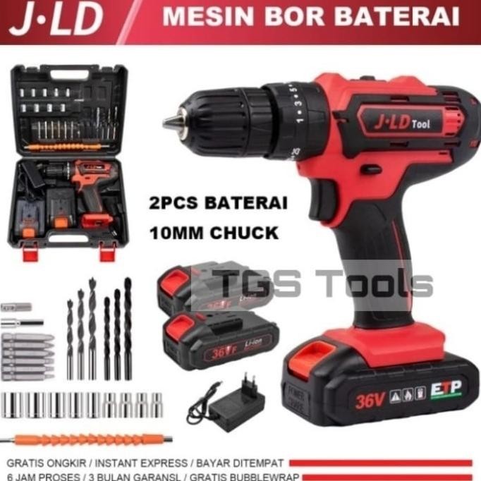 Mesin Bor Baterai Bor Listrik / Bor Beton Cas 2 Baterai Set 36V - Jld