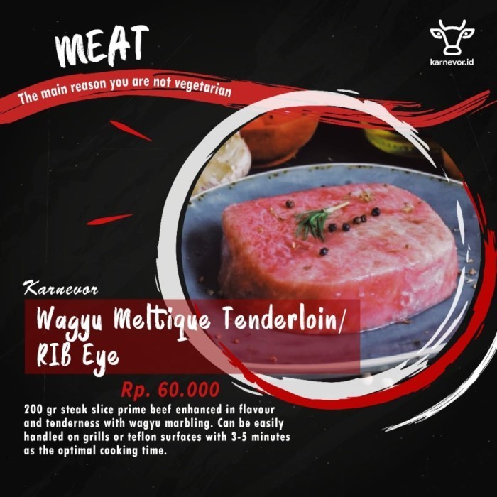 

Ayala - Santori Blue Label Tenderloin - Wagyu Marbling Beef - Daging Steak