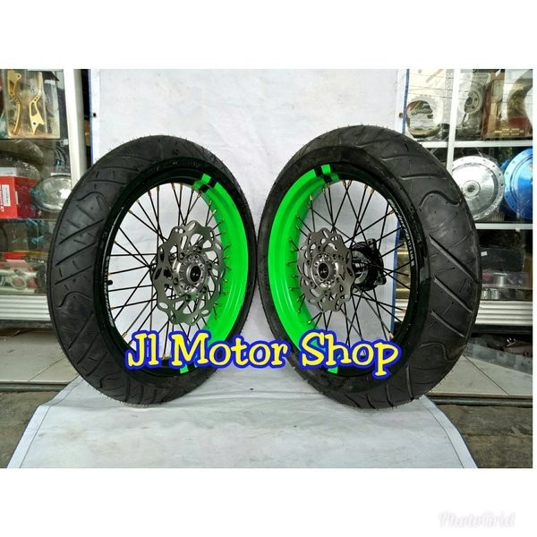 Sepaket Velg Supermoto Super Moto Klx D-Tracker - Sepaket Velg Tromol Set Jari2 Supermoto Klx 150