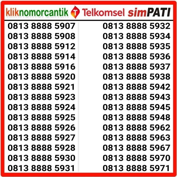 Nomor Simpati Quartet Rapi 8888