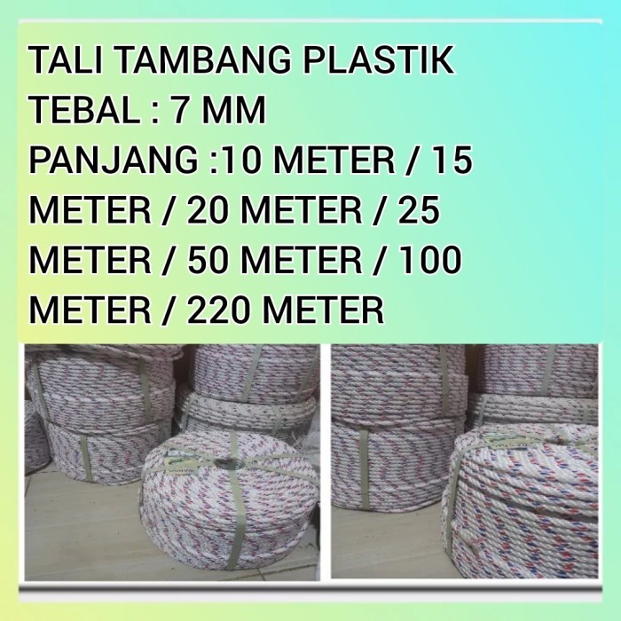 Mitsell Tali Tambang Plastik 7 Mm Roll / Tali Tambang Ppd 7Mm / Tali Serbaguna