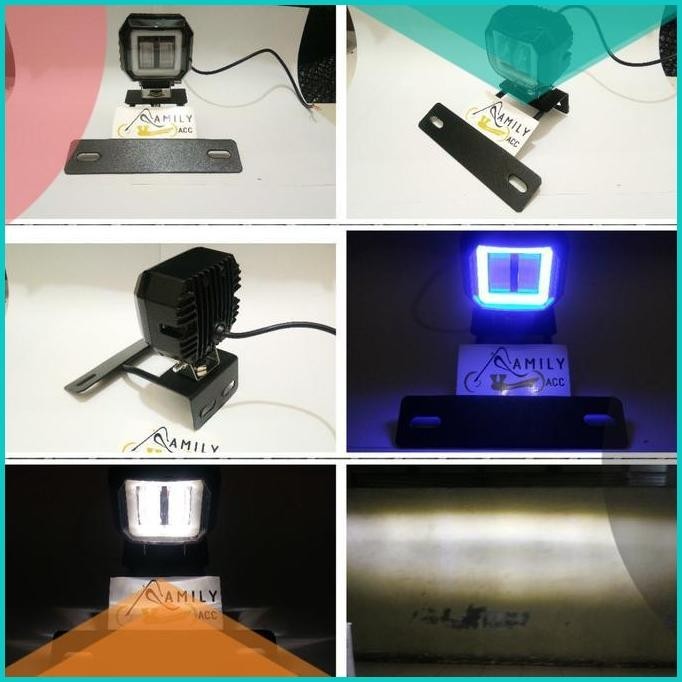 Breket Lampu Plat Nomor Rx King + Lampu Tembak Daymaker Mini Kotak RXK