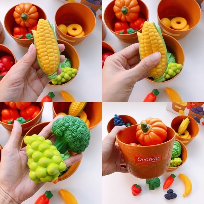 

Vegies Fruits Market Sorting Set Basket Pretend Plays