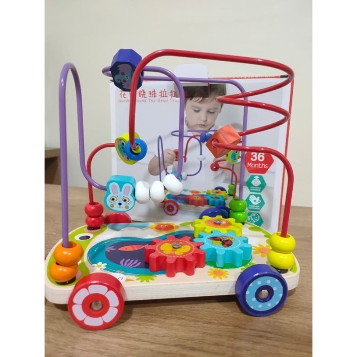 

Wooden Bround Beads Mainan Motorik Anak