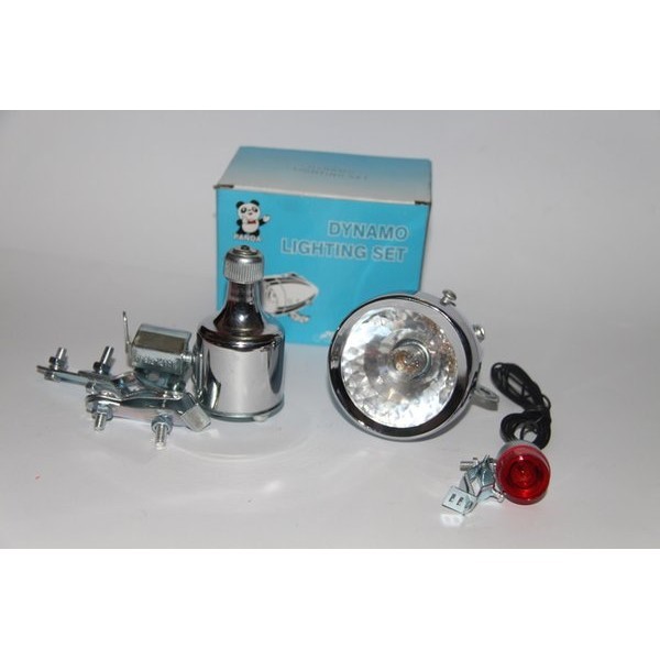 Lampu Sepeda Onthel Dinamo Depan Belakang Fullset Antik