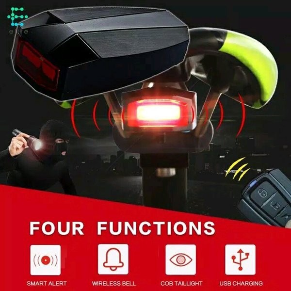 Lampu Sepeda Belakang - Alarm Sepeda Wireless Anti Maling