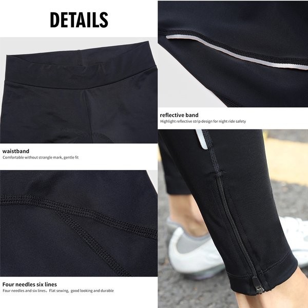 Cheji Original Celana Sepeda Panjang Zipper Padding Wanita Cycling Long Pants Dengan High Elastic