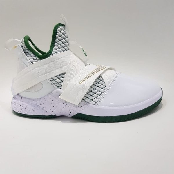 SEPATU BASKET NIKE LEBRON 12 SOLDIER WHITE GREEN BNIB PREMIUM IMPORT - Putih 44