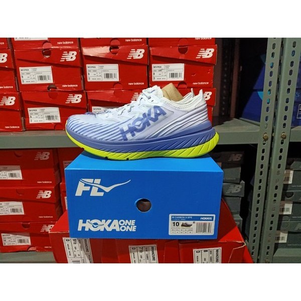 SEPATU LARI PRIA HOKA ONE ONE CARBON X SPE WHITE BLUE ICE ORIGINAL BNIB
