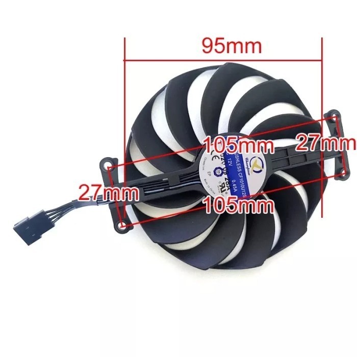 Fan Kipas Rog Strix Rx 6700 Xt 6800 Xt 95Mm 7Pin