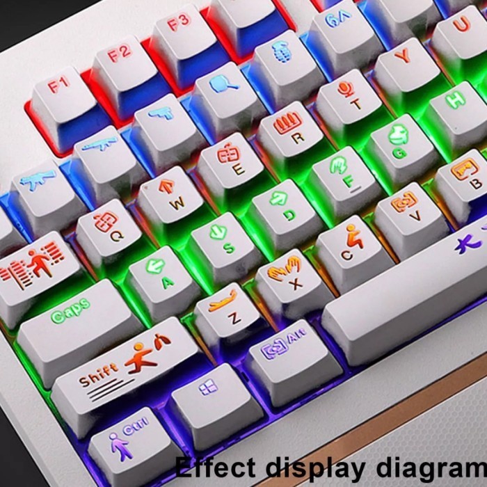 104 Set Keycaps Mechanical Gaming Pubg R Oem Profile White Edition