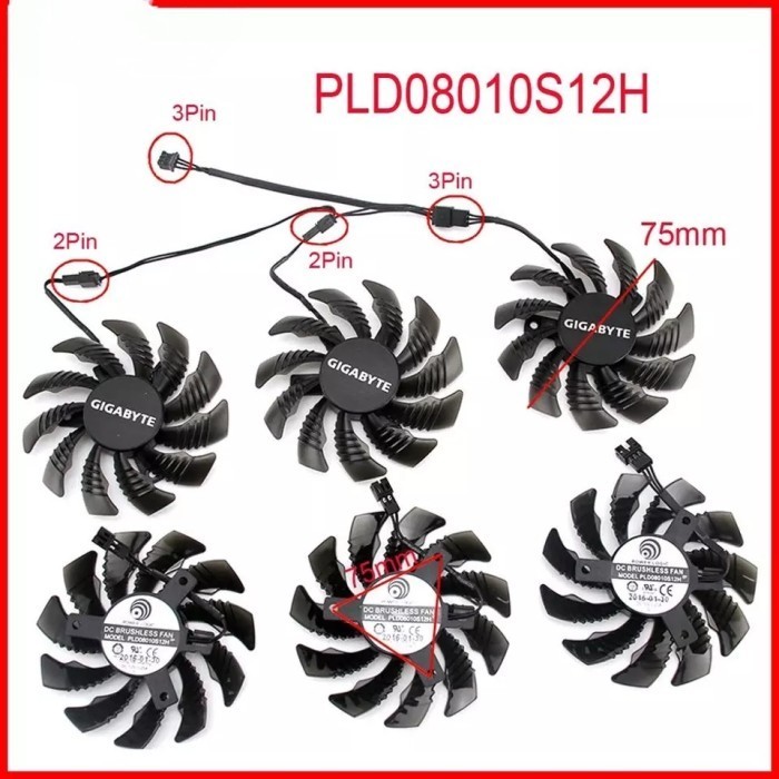Fan Kipas Gabyte 75Mm 3Triple Fan Gtx 970 R9 280X