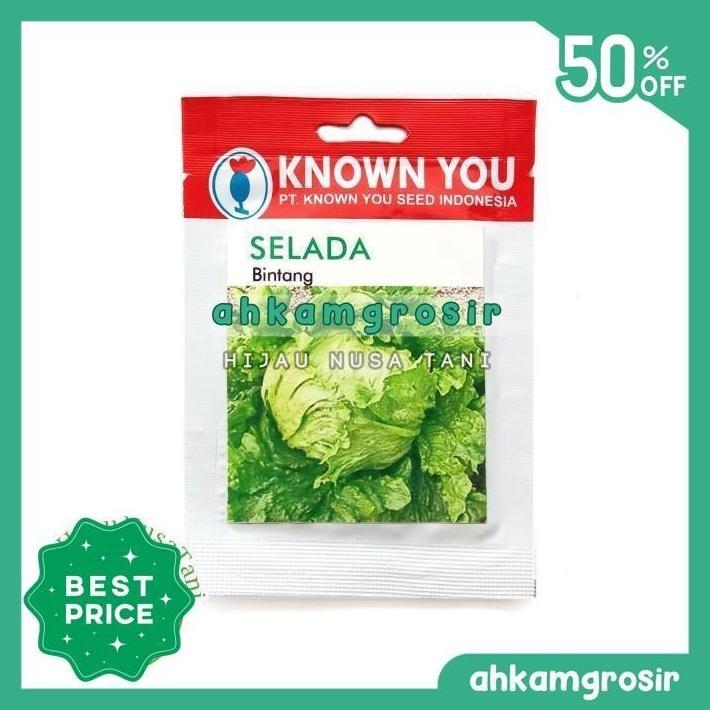 BENIH SELADA KEPALA BINTANG 5 GR HEAD LETTUCE - KNOWN YOU SEED MURAH MERIAH