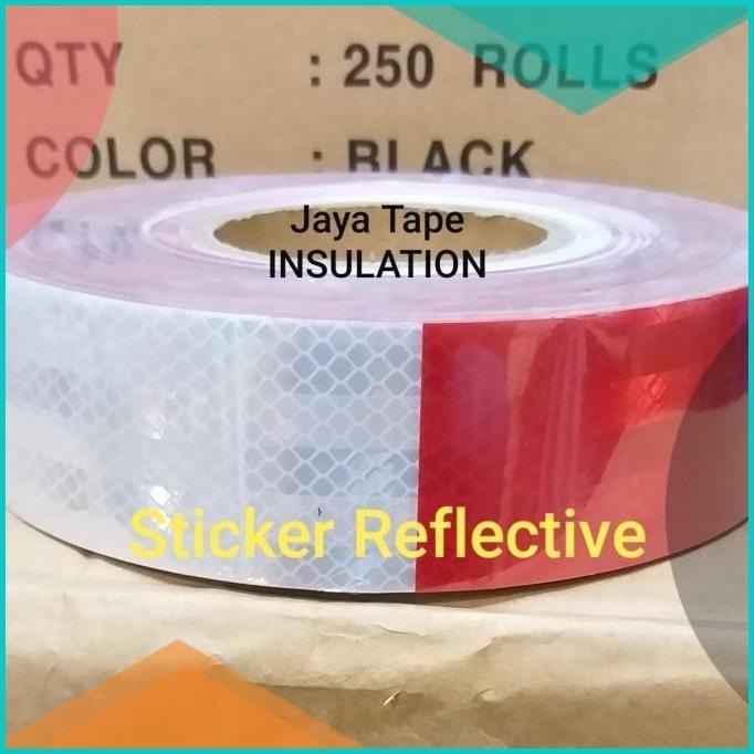 sticker reflective motif 3M prismatik-stiker scothlite merah putih 19F