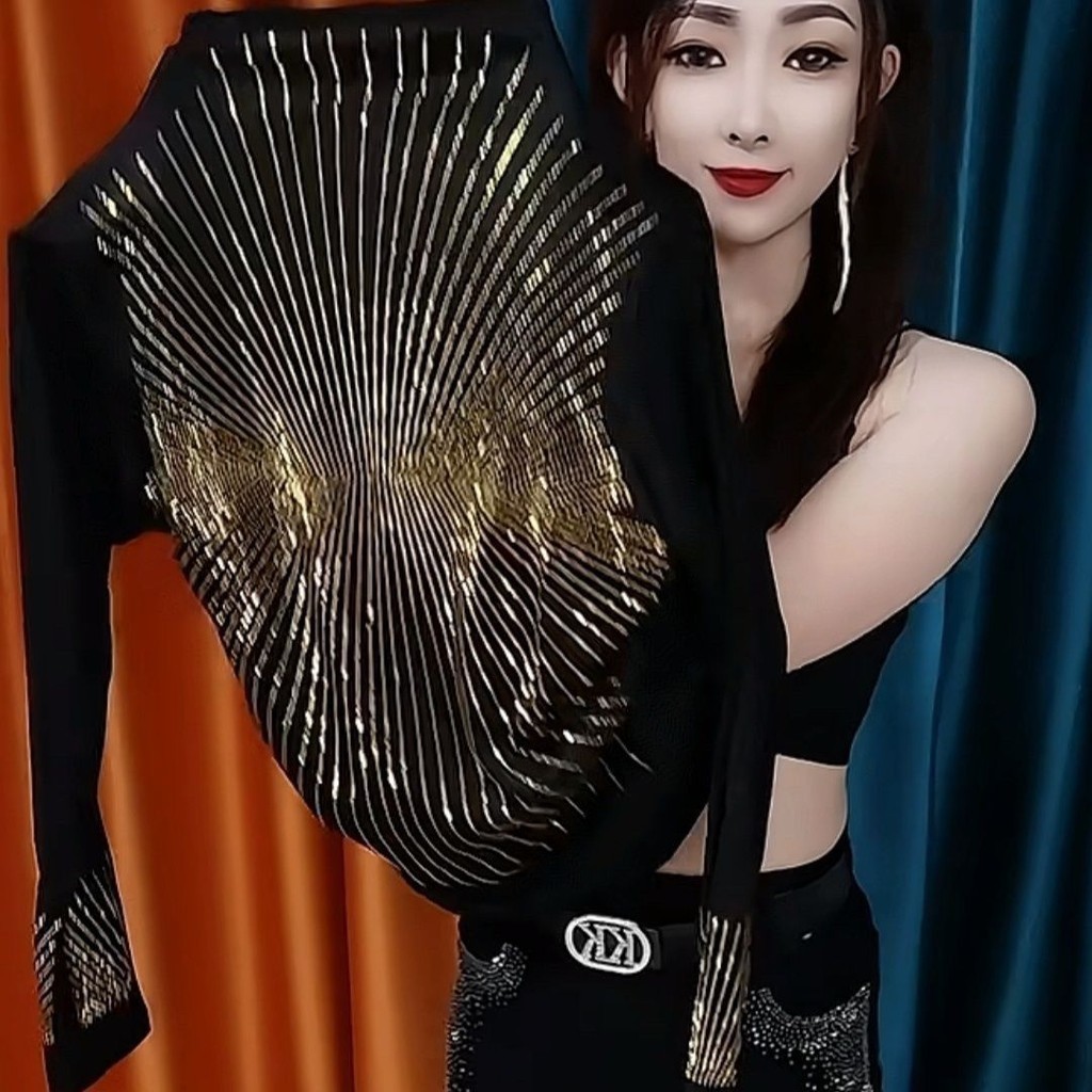 Bright Fireworks Shiny Rhinestone Bottoming Shirt Women's Long Sleeve Autumn and Winter Top