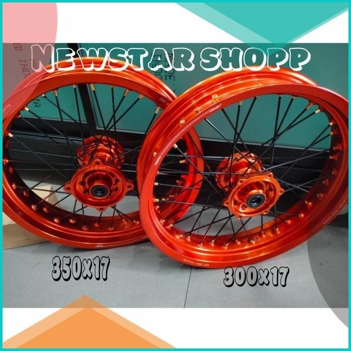velg supermoto klx d tracker 300 350 17 hole 36 set warna orange 19F3B