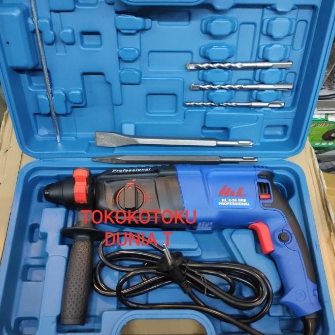 Mesin Bor Bobok Beton Rotary Hammer H&L Hl 2-26 Dre Set Mata Bobok