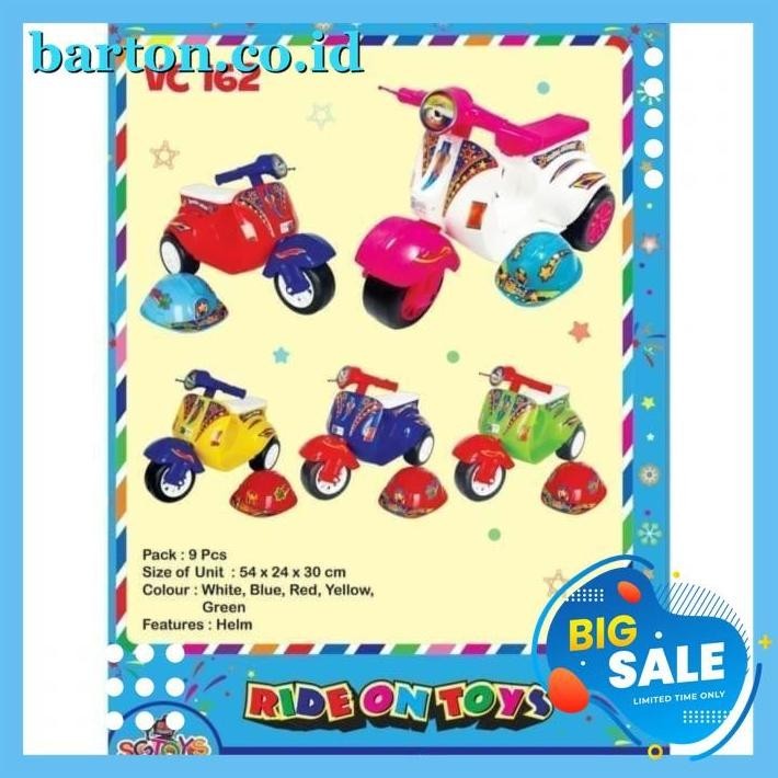 MAINAN ANAK MOTOR VESPA MINI HELM - VESPA KLASIK MINI - VESPA + HELM OBRAL DISKON 