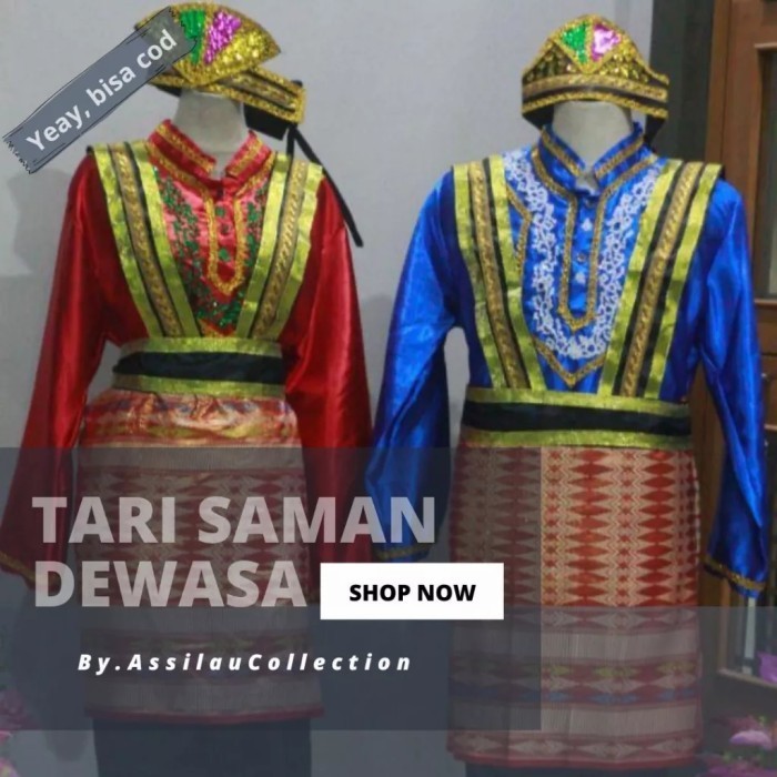 Baju Adat Dewasa Tari Saman Aceh Satuan ( Pria/Wanita)