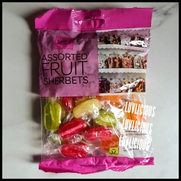 

M&S Mark Marks & And Spencer Assorted Fruit Sherbets Candy Permen Buah
