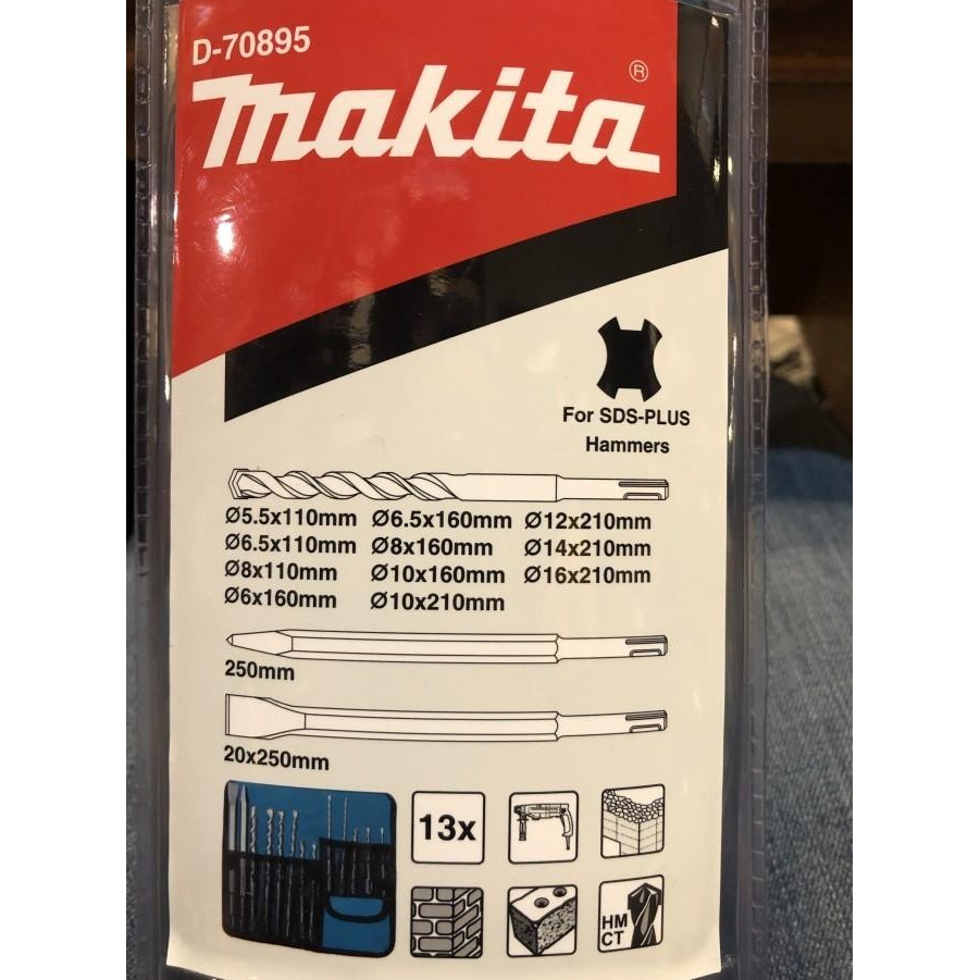 Mata Bor Sds Plus Set + Chisel Dan Bullpoint / Makita D-70895