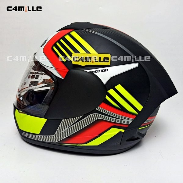 HELM INK CL MAX LTD #3 MATT BLACK RED YELLOW FULL FACE