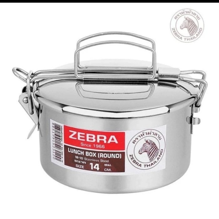 Zebra Lunch Box Round 14 Cm 152314 Stainless Steel - Kotak Makan