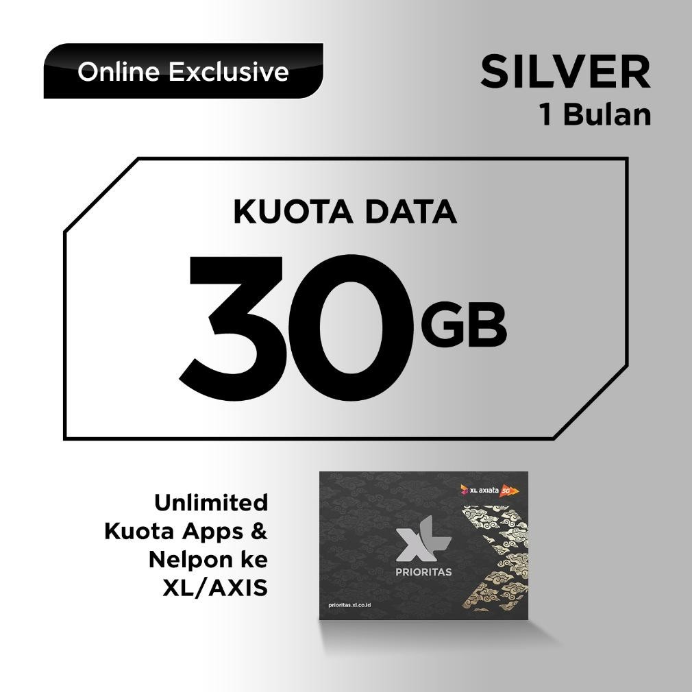 KARTU PERDANA XL PRIORITAS SILVER 30GB/BLN GASS