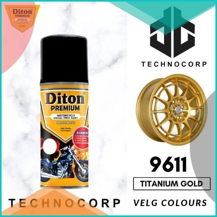 Cat Semprot DITON PREMIUM 9611 TITANIUM GOLD/VELG KUNING EMAS METALLIC