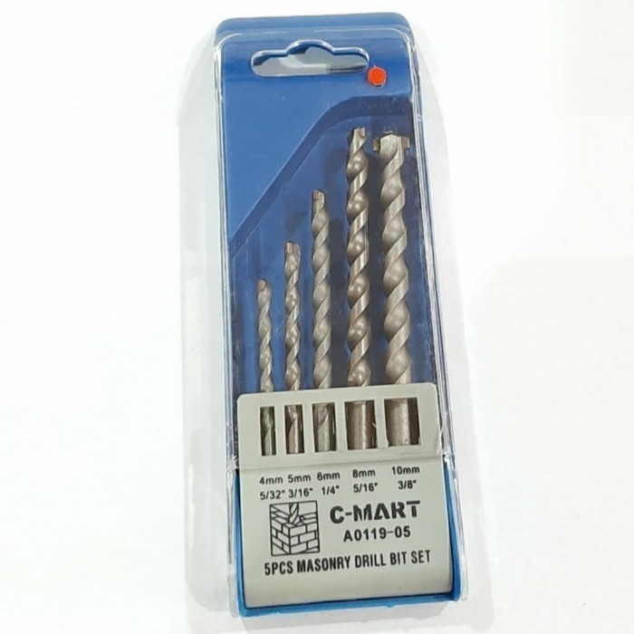 Mata Bor Beton Set 5 pcs 4-10mm CMART Masonry Drill Bit Set 5pcs CMART