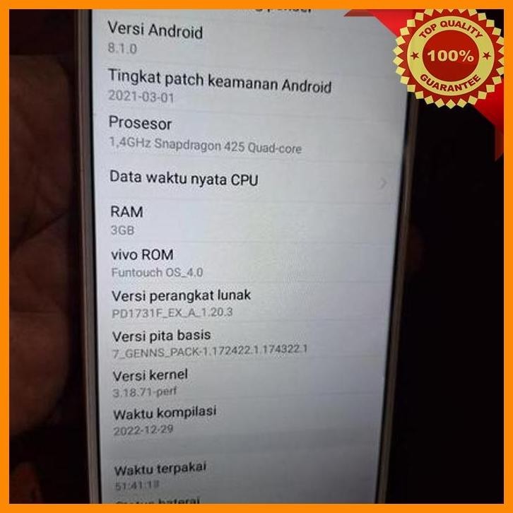 (BK SAFI) MESIN VIVO Y71 1724 RAM 3/32 NORMAL TESTED