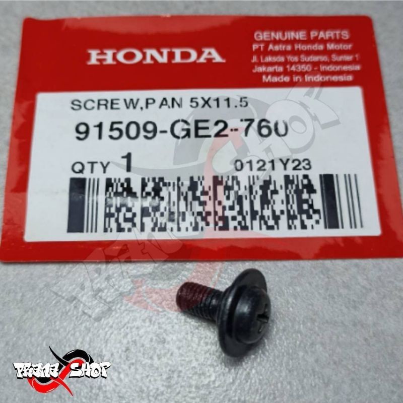 Screw Pan 5X11,5 PCX150 K97, PCX160, PCX160 K1Z, SCOPPY K2F, GENIO, SONIC150R, CBR250RR K64, VARIO E