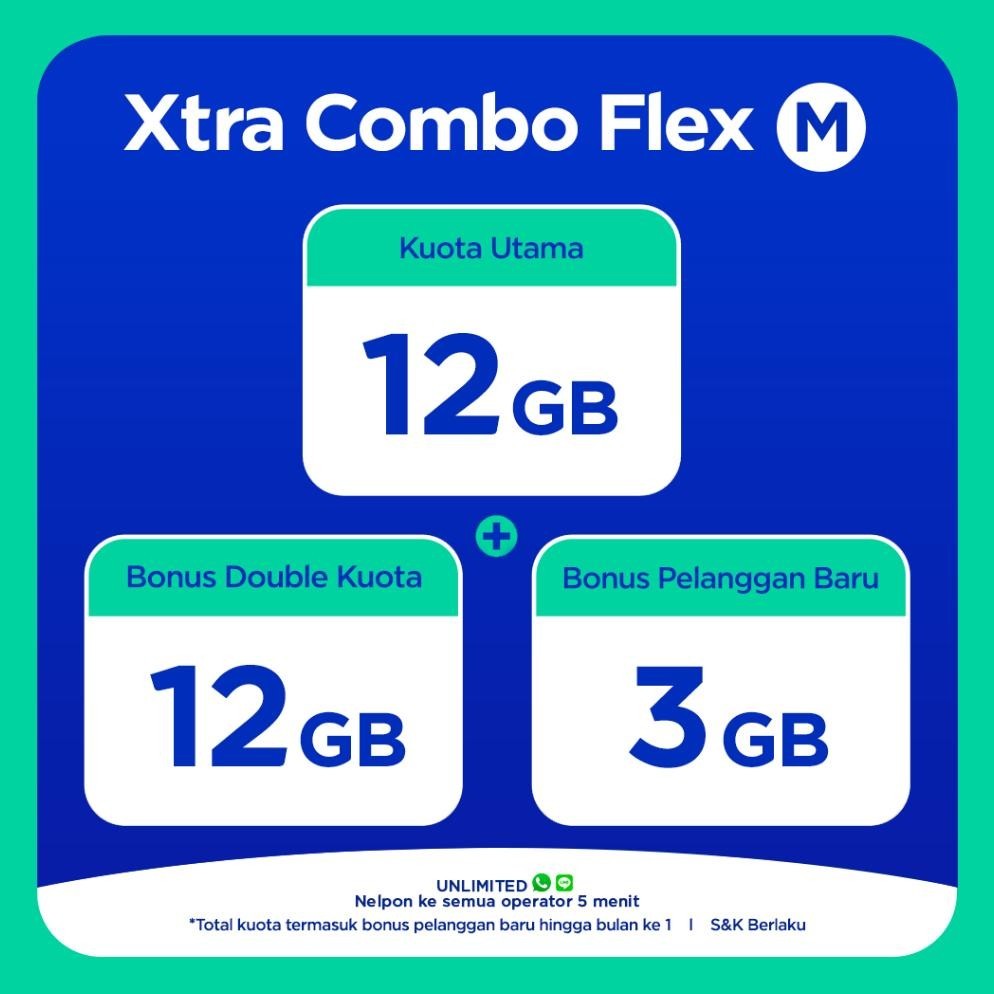 KARTU PERDANA XL XTRA COMBO FLEX M COD